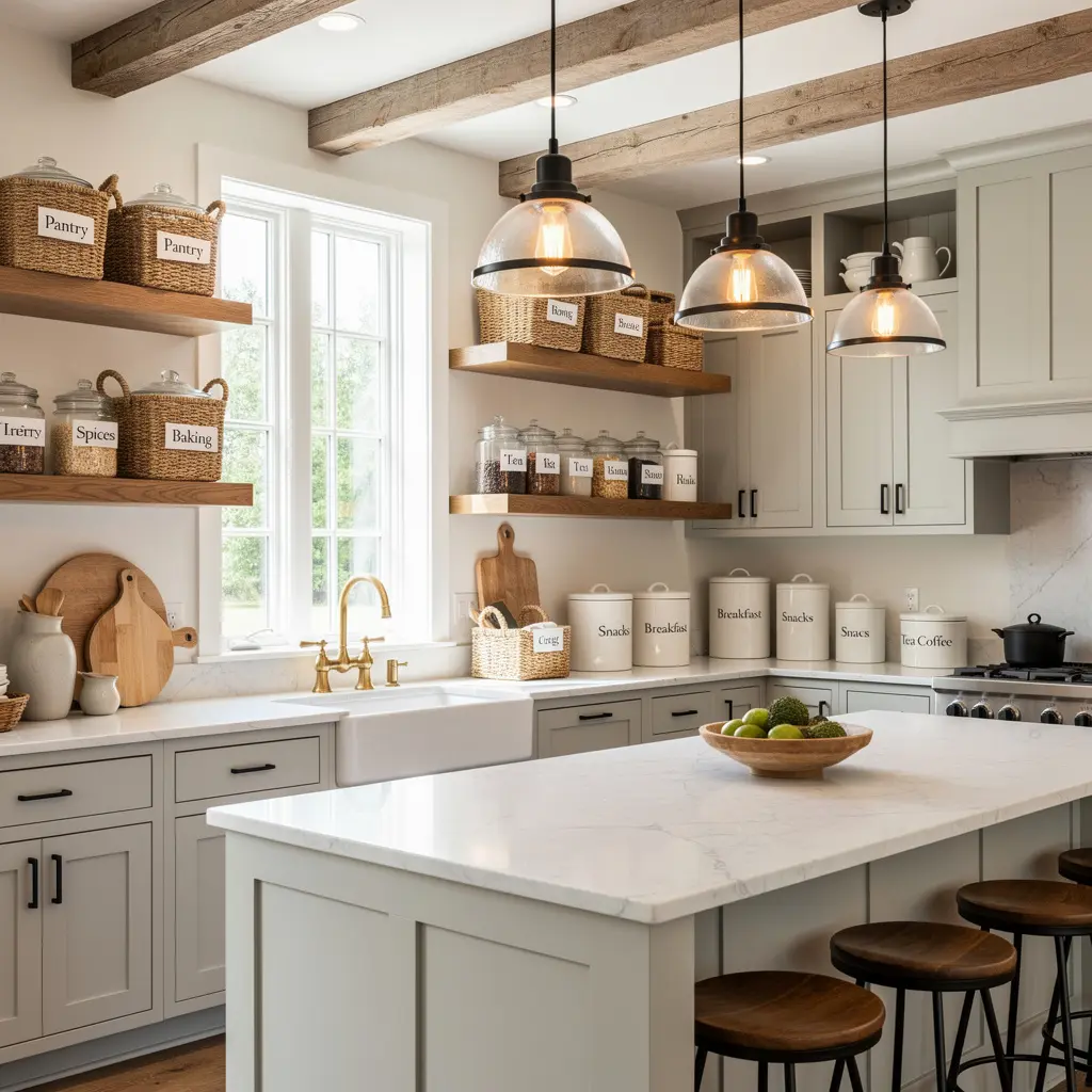 Luxury Farmhouse Kitchen Storage