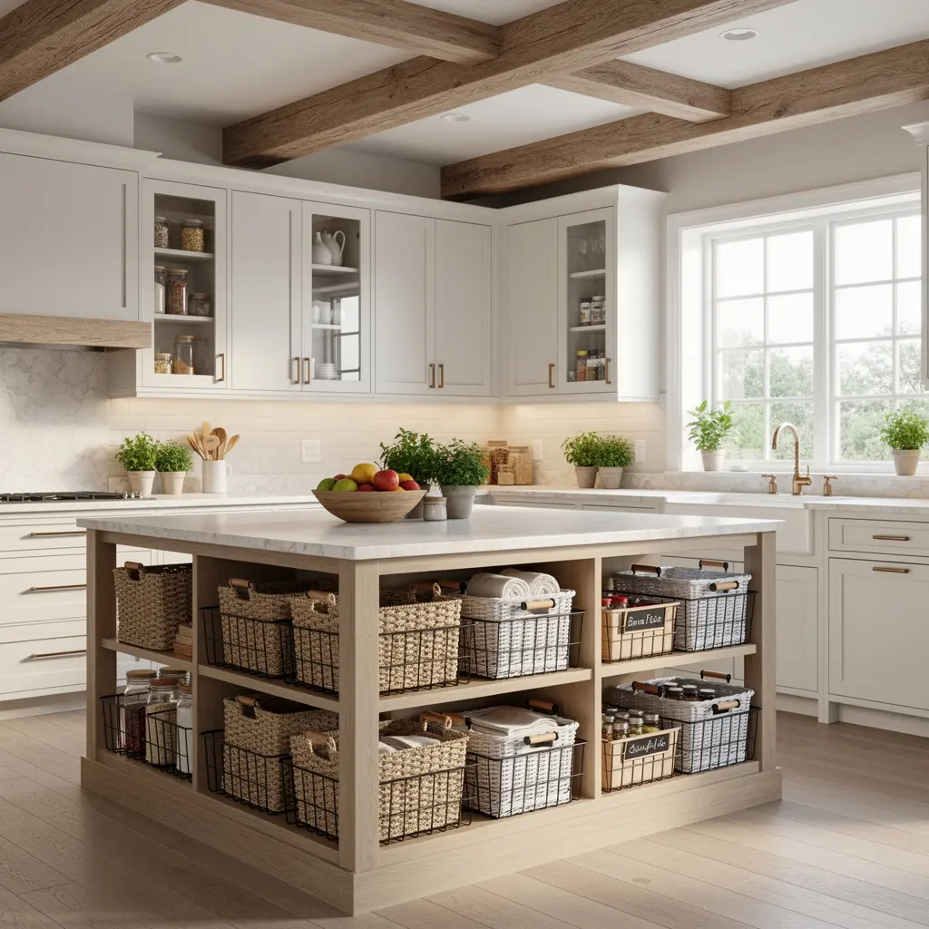 Luxury Farmhouse Kitchen Storage