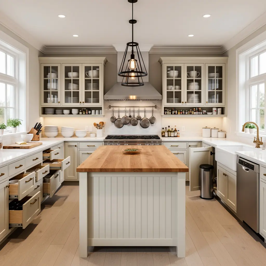 Luxury Farmhouse Kitchen Storage