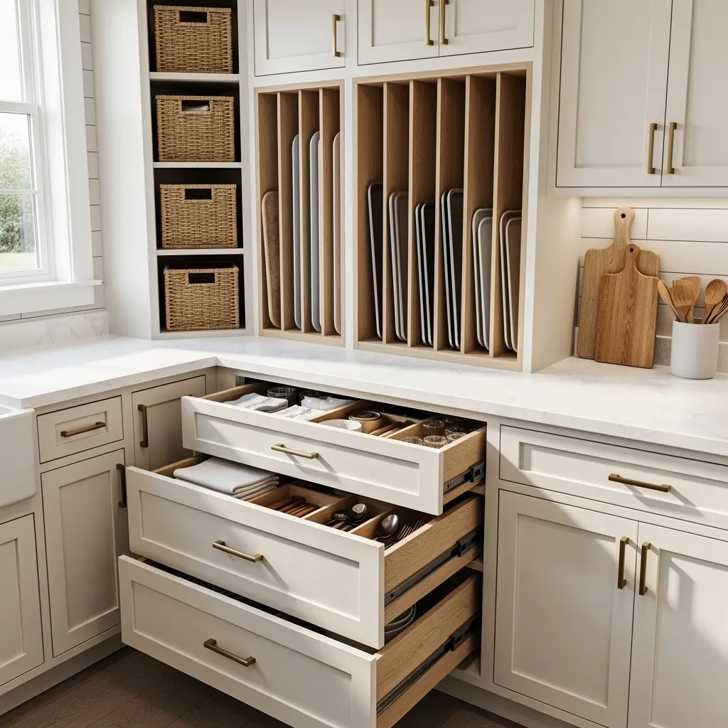 Luxury Farmhouse Kitchen Storage