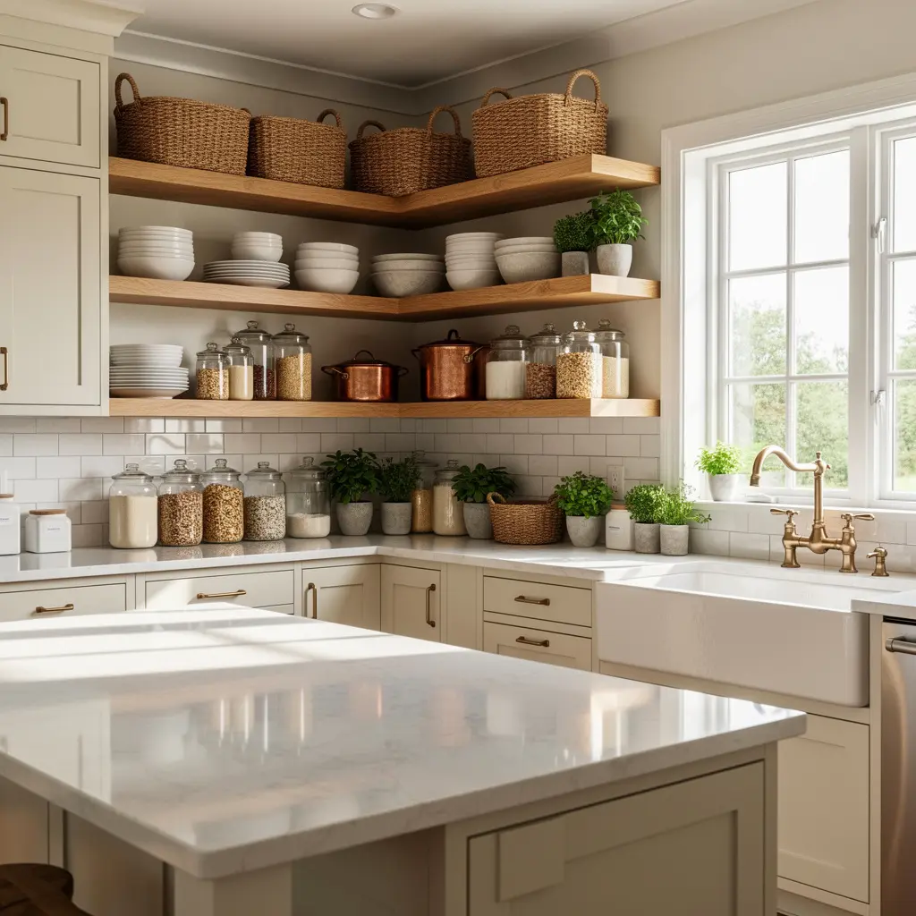 Luxury Farmhouse Kitchen Storage
