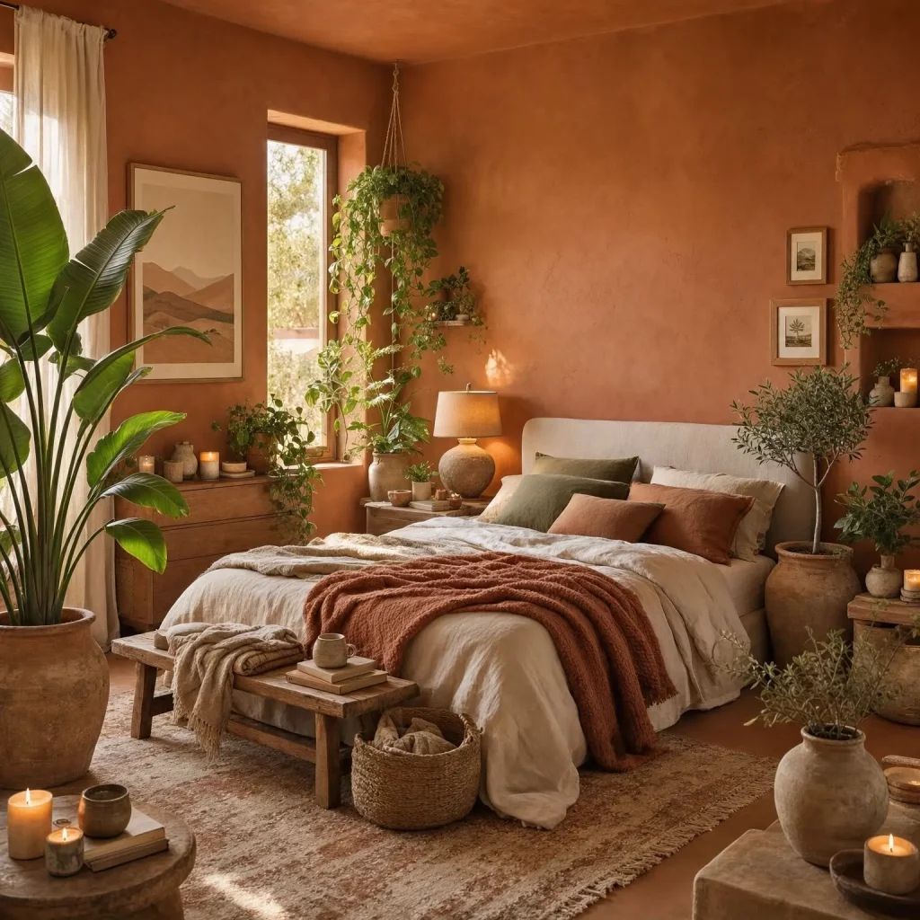 Cozy Terracotta Bedroom Ideas