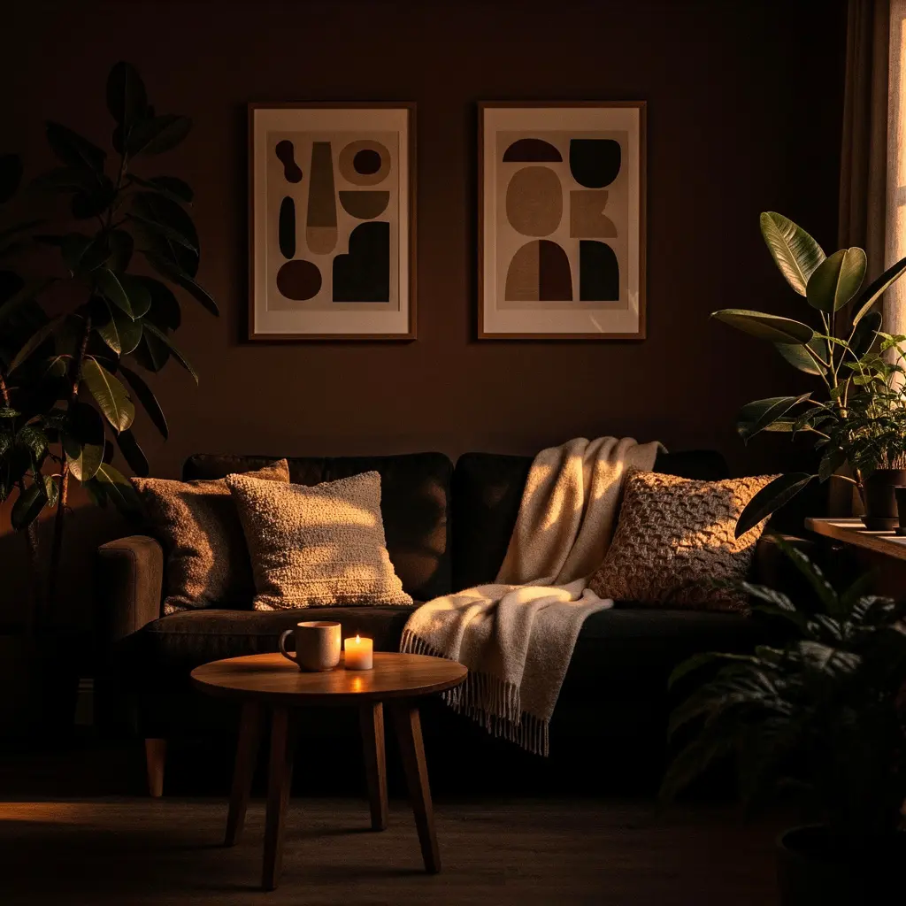 Moody Cafe Vibes Living Room Setup