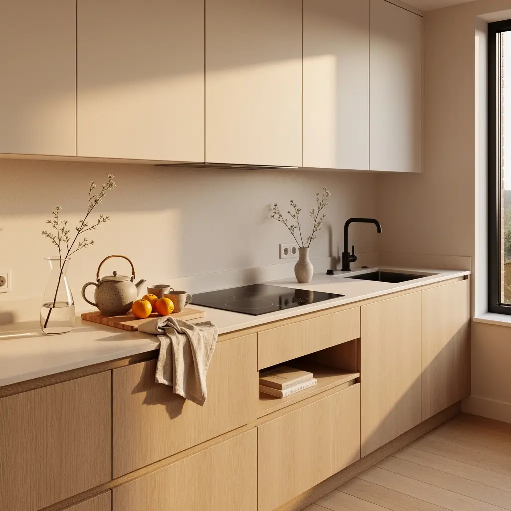 Warm Minimalist Japandi Kitchen