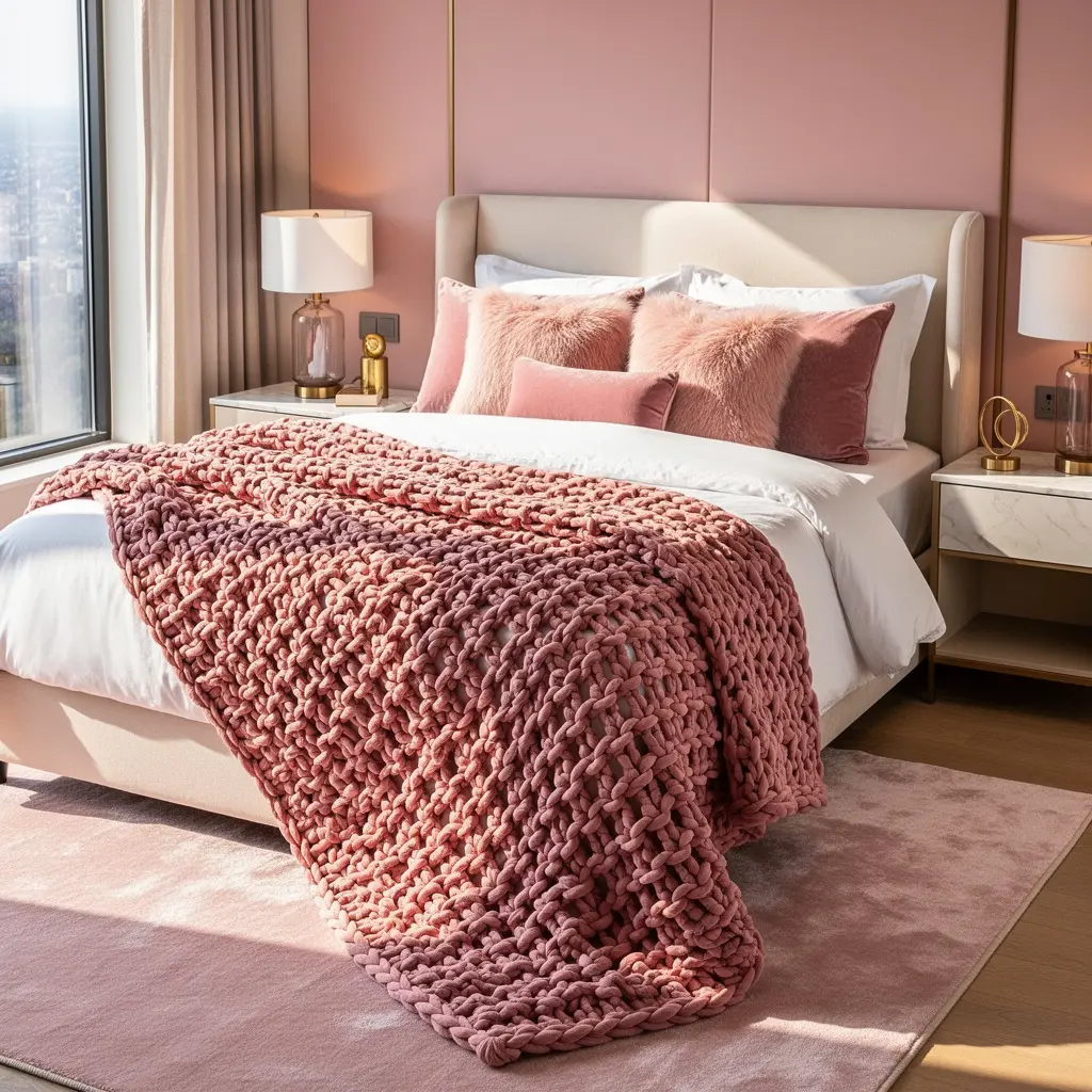 Luxury Pink Crochet Bedroom