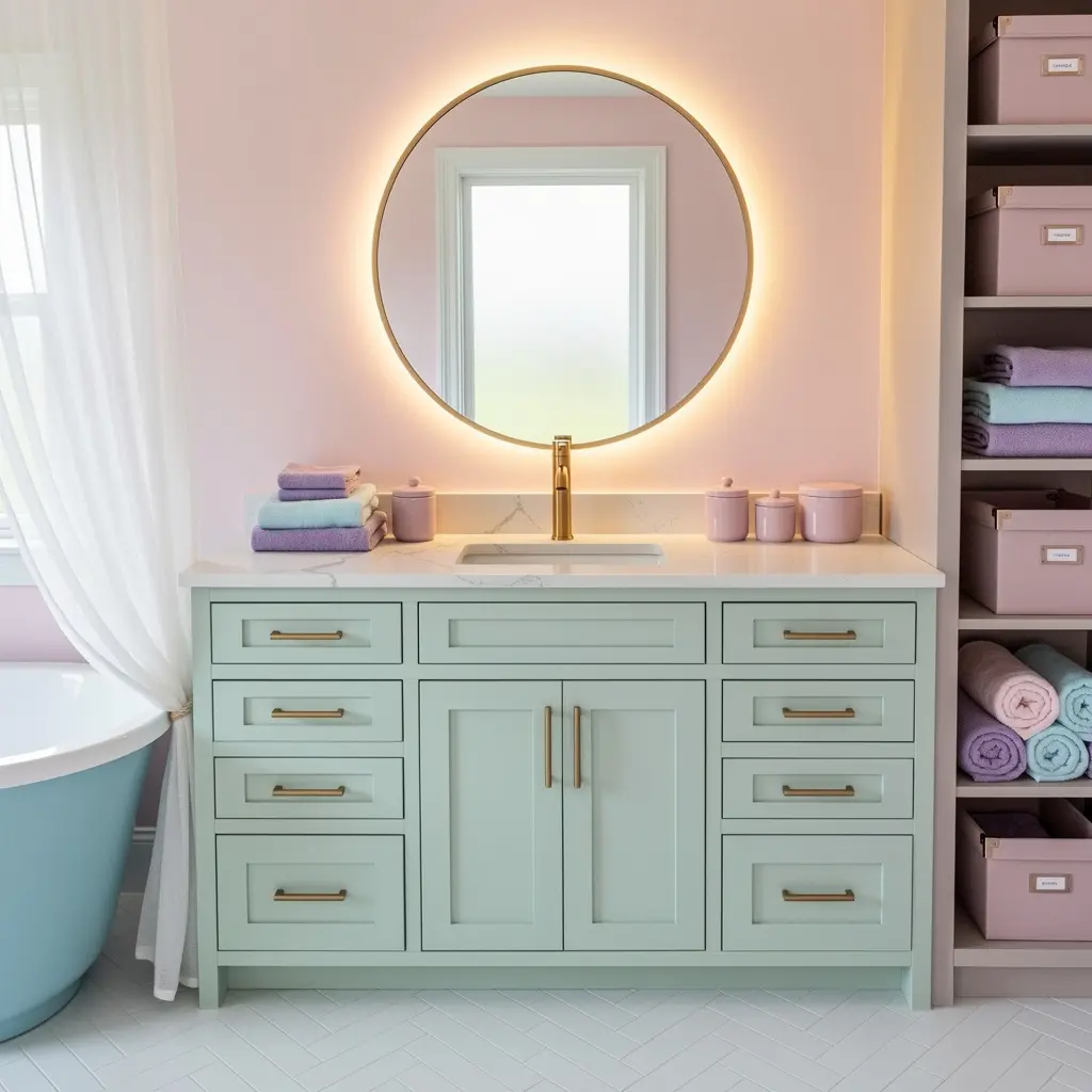 Dreamy Pastel Bathroom Decor
