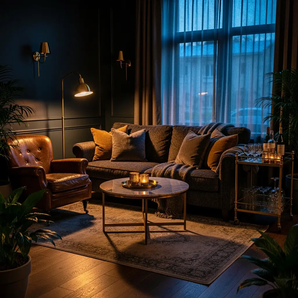 Moody Cafe Vibes Living Room Setup