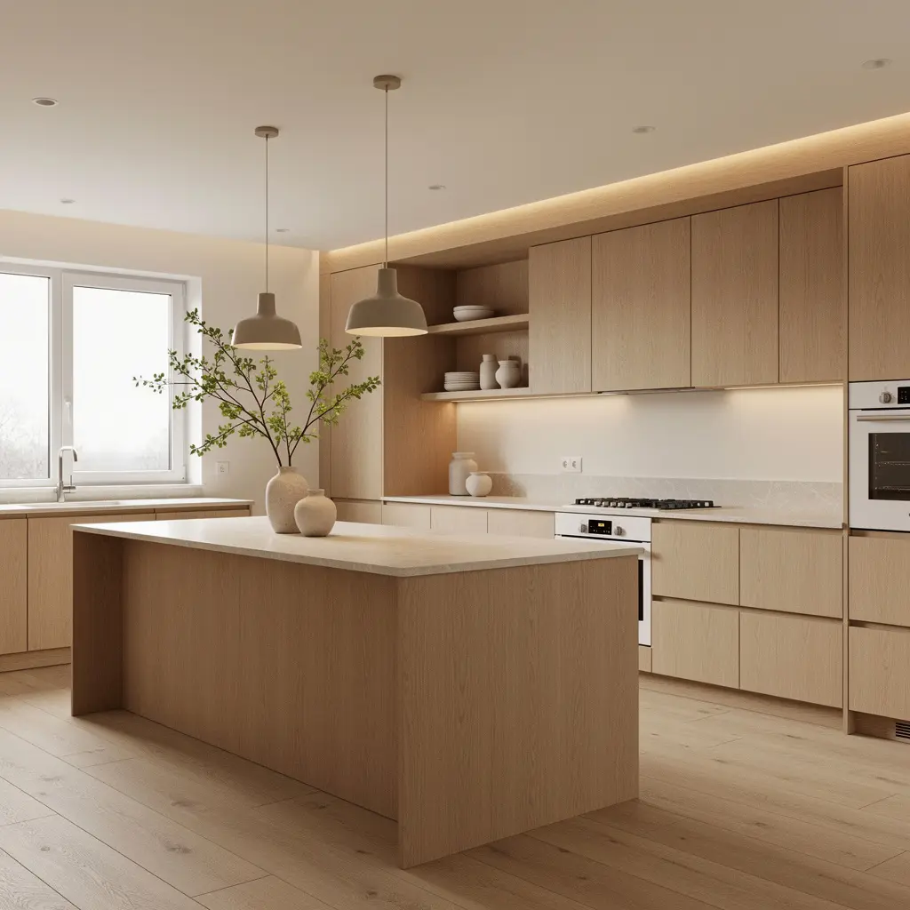 Warm Minimalist Japandi Kitchen
