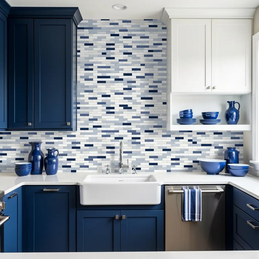 Blue and White Kitchen Color Coordinated