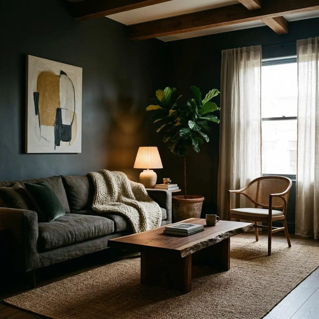 Moody Cafe Vibes Living Room Setup