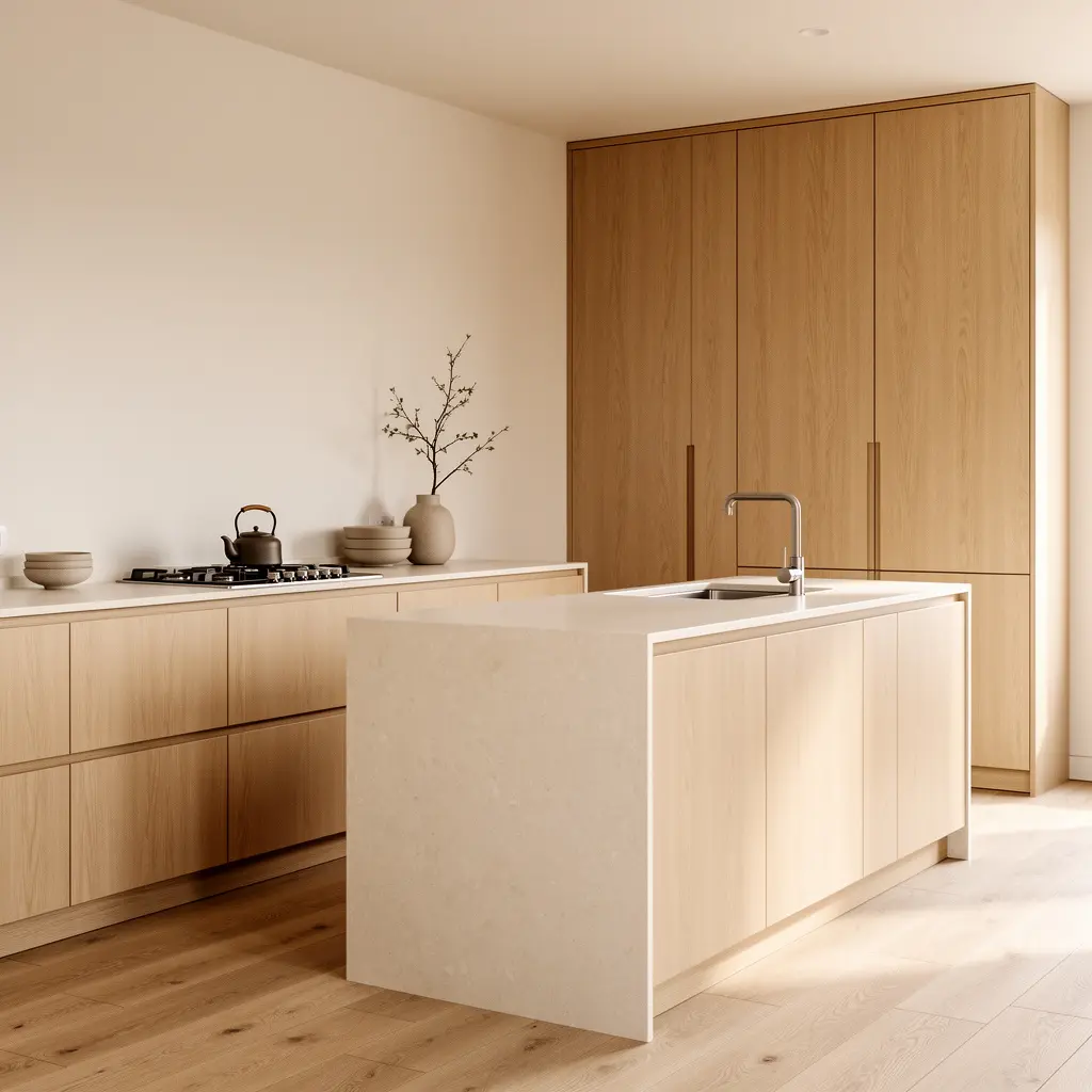 Warm Minimalist Japandi Kitchen