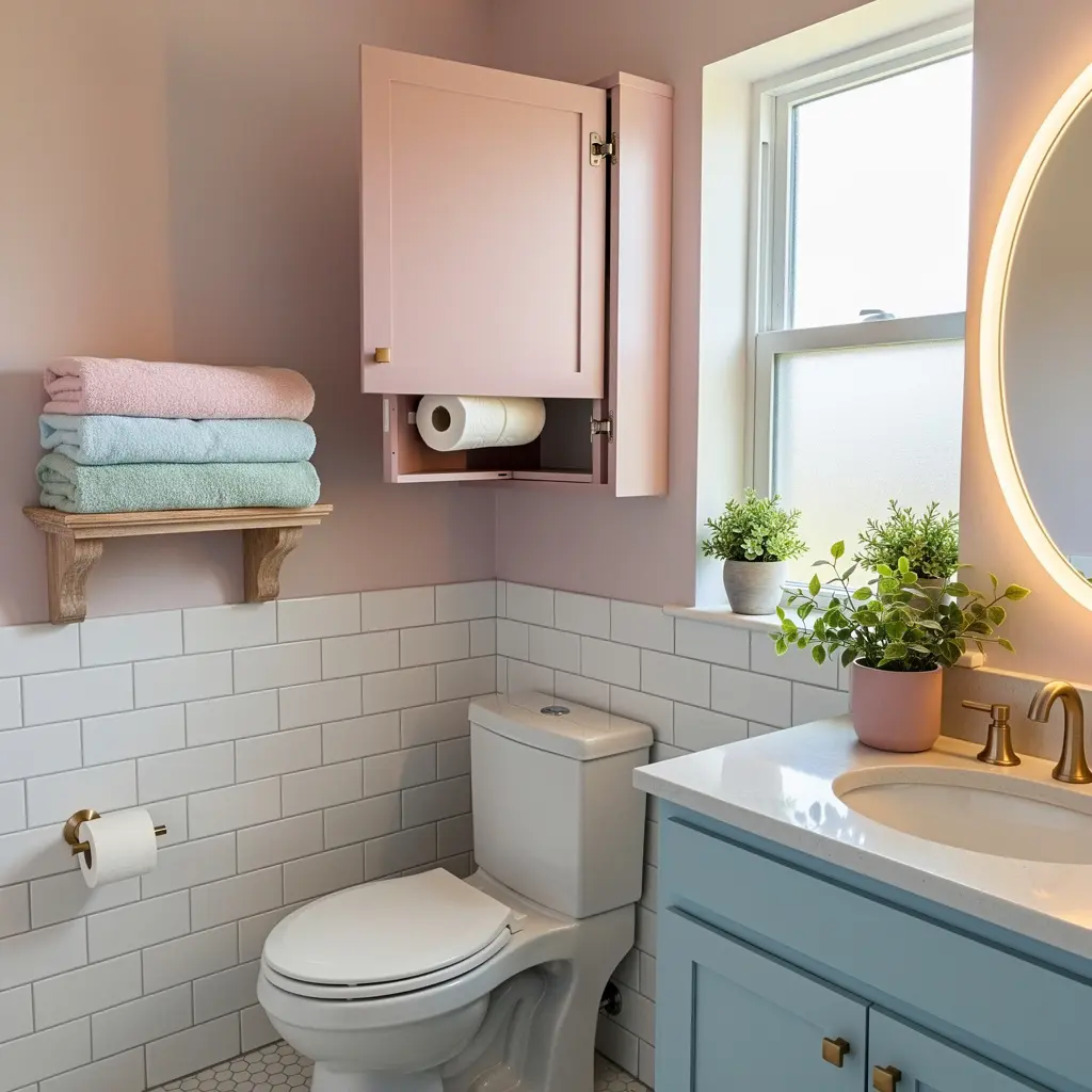 Dreamy Pastel Bathroom Decor