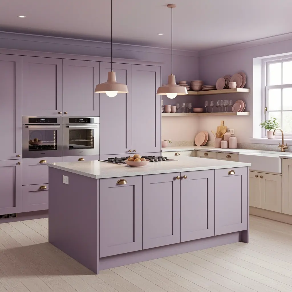 Luxury Lavender and Pastel Kitchen