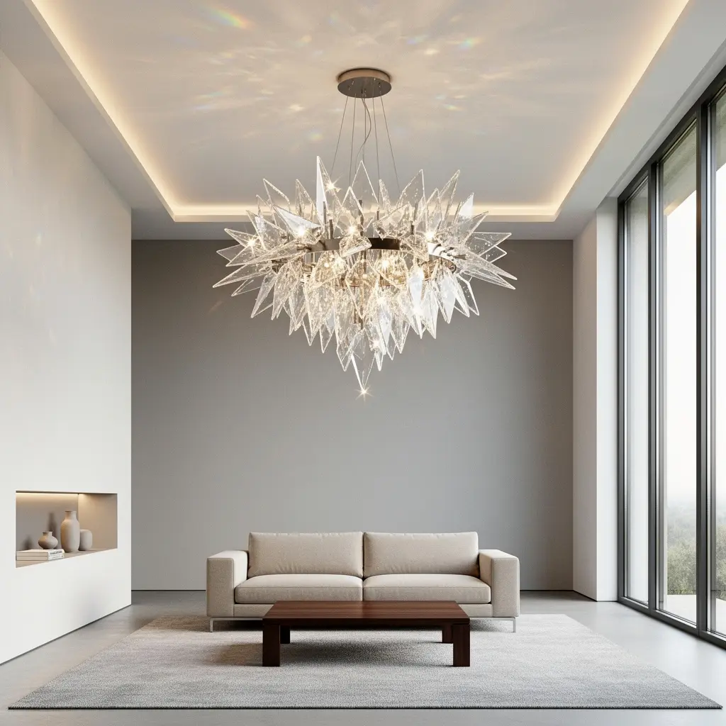 Modern Crystal Chandelier Living Room