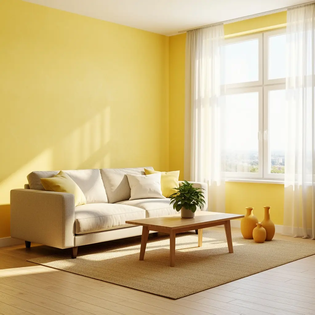 Sunlit Yellow Living Room