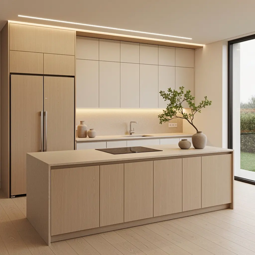 Warm Minimalist Japandi Kitchen