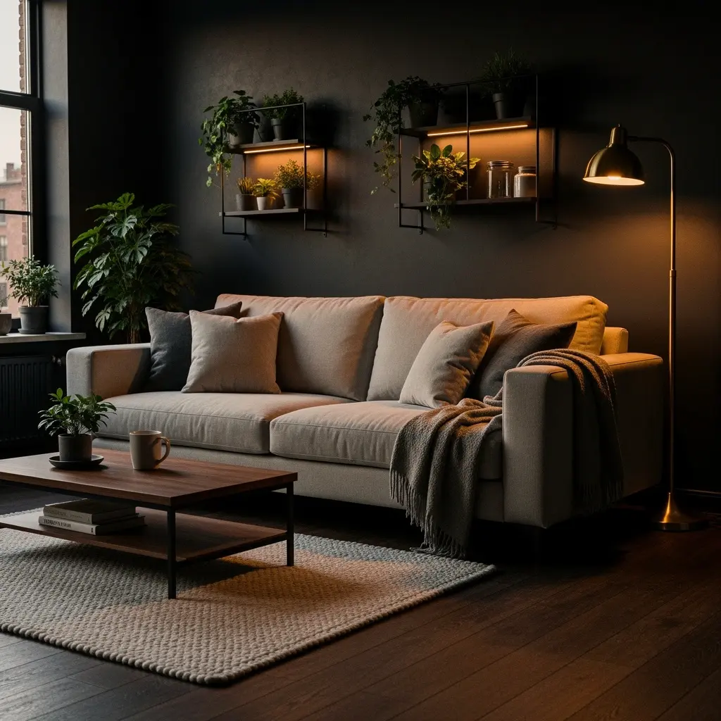 Moody Cafe Vibes Living Room Setup