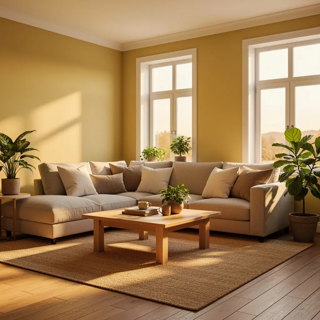 Sunlit Yellow Living Room