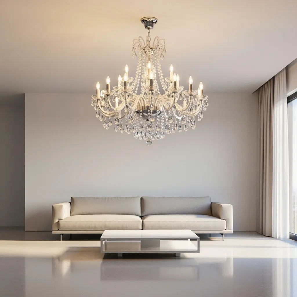 Modern Crystal Chandelier Living Room