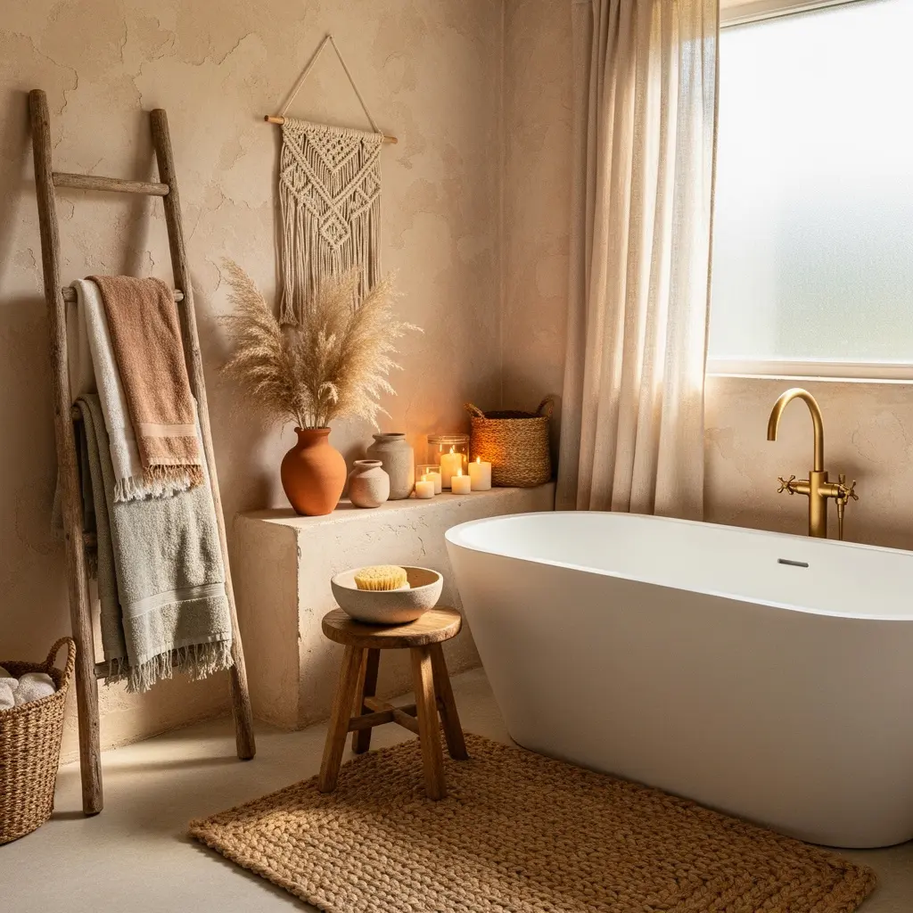 Cozy Boho Bathroom