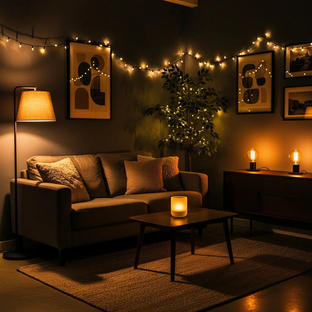 Moody Cafe Vibes Living Room Setup