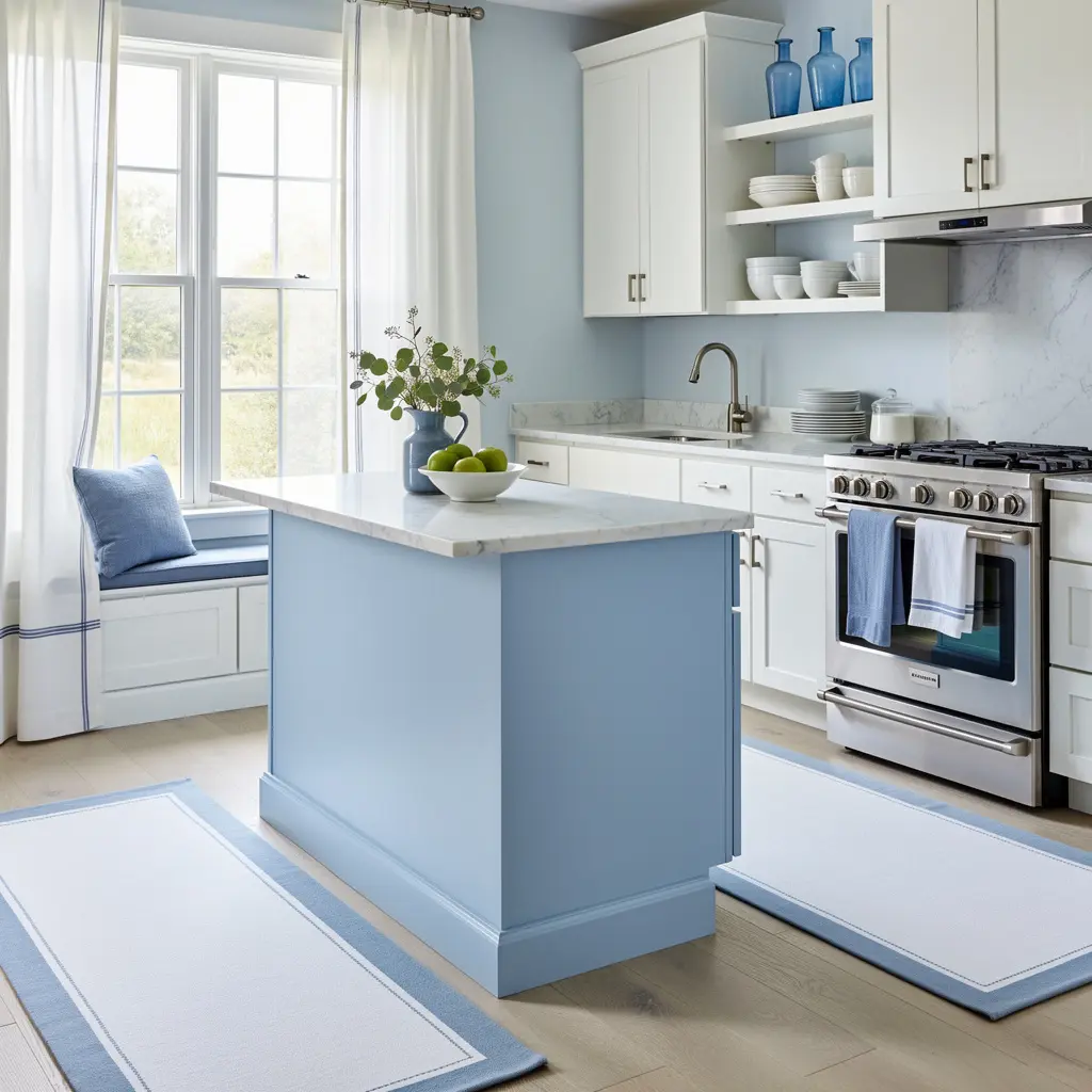 Blue and White Kitchen Color Coordinated