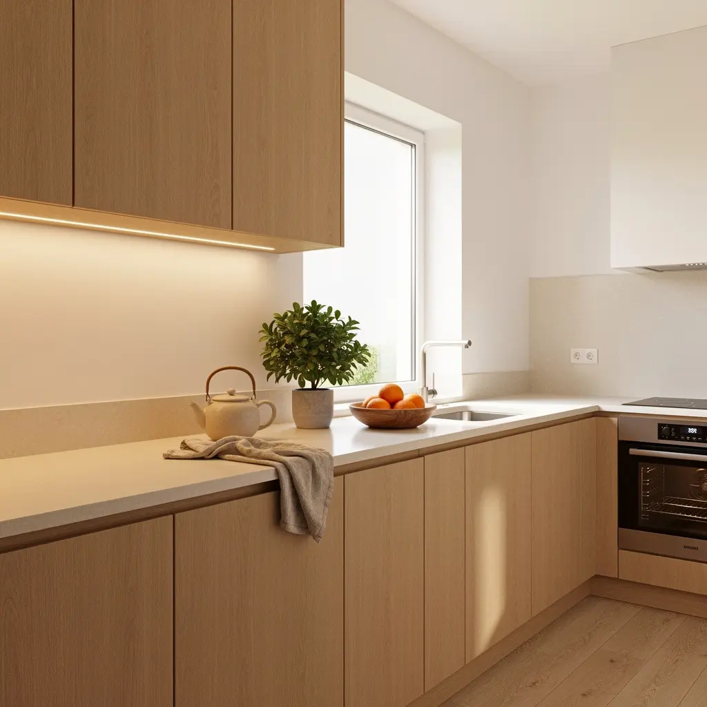 Warm Minimalist Japandi Kitchen