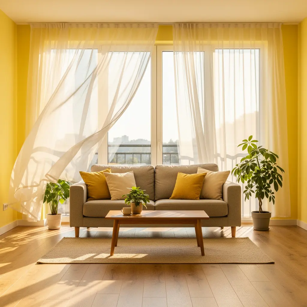 Sunlit Yellow Living Room