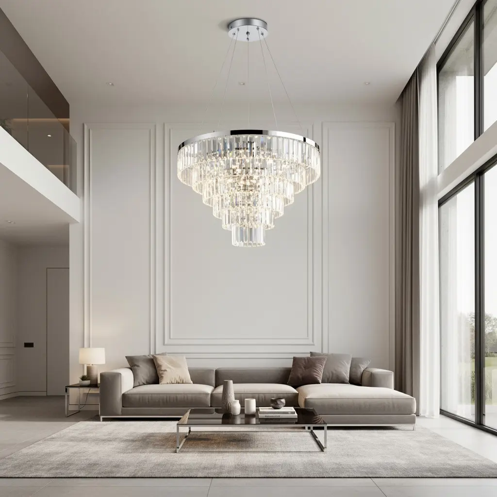 Modern Crystal Chandelier Living Room