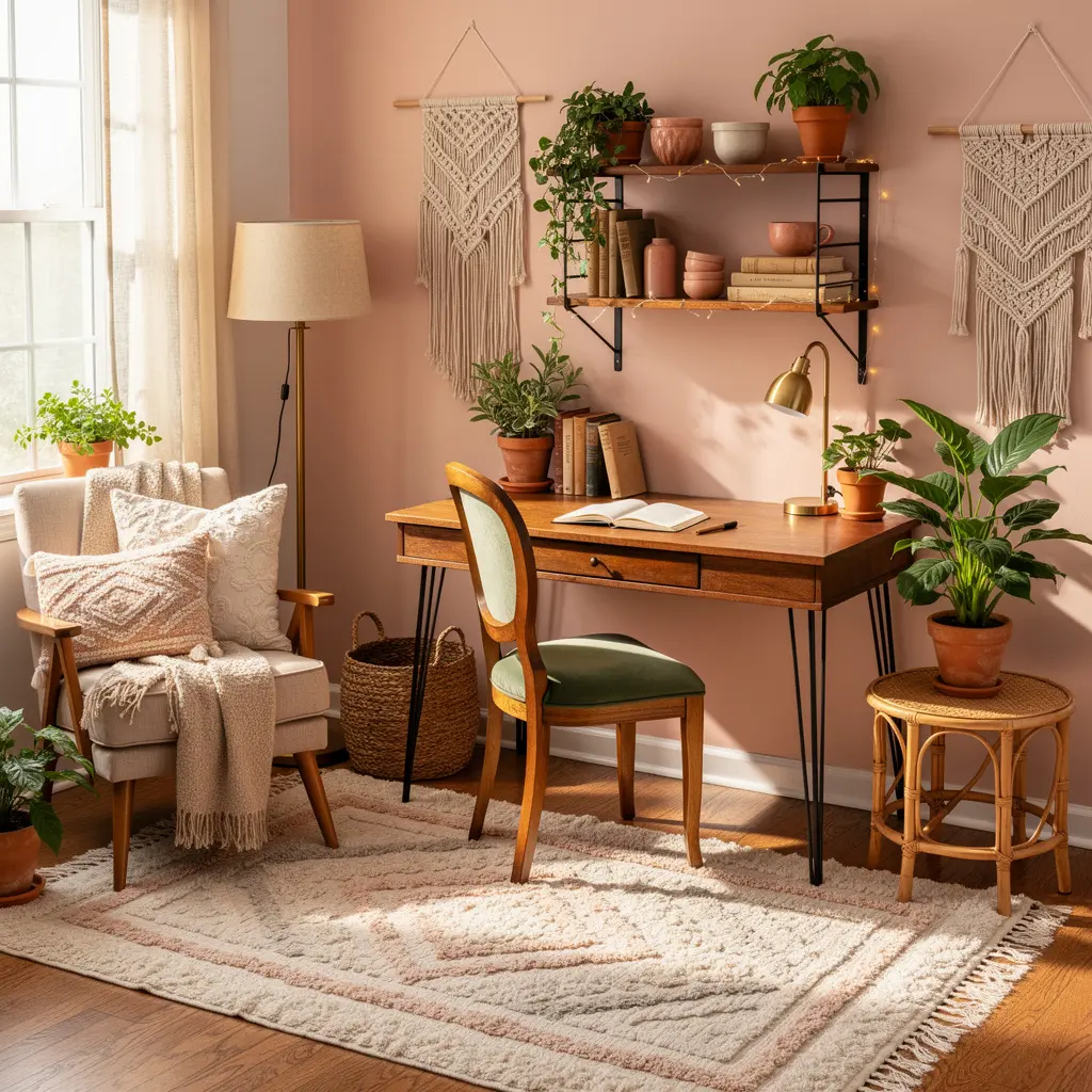 Cozy Boho Home Office