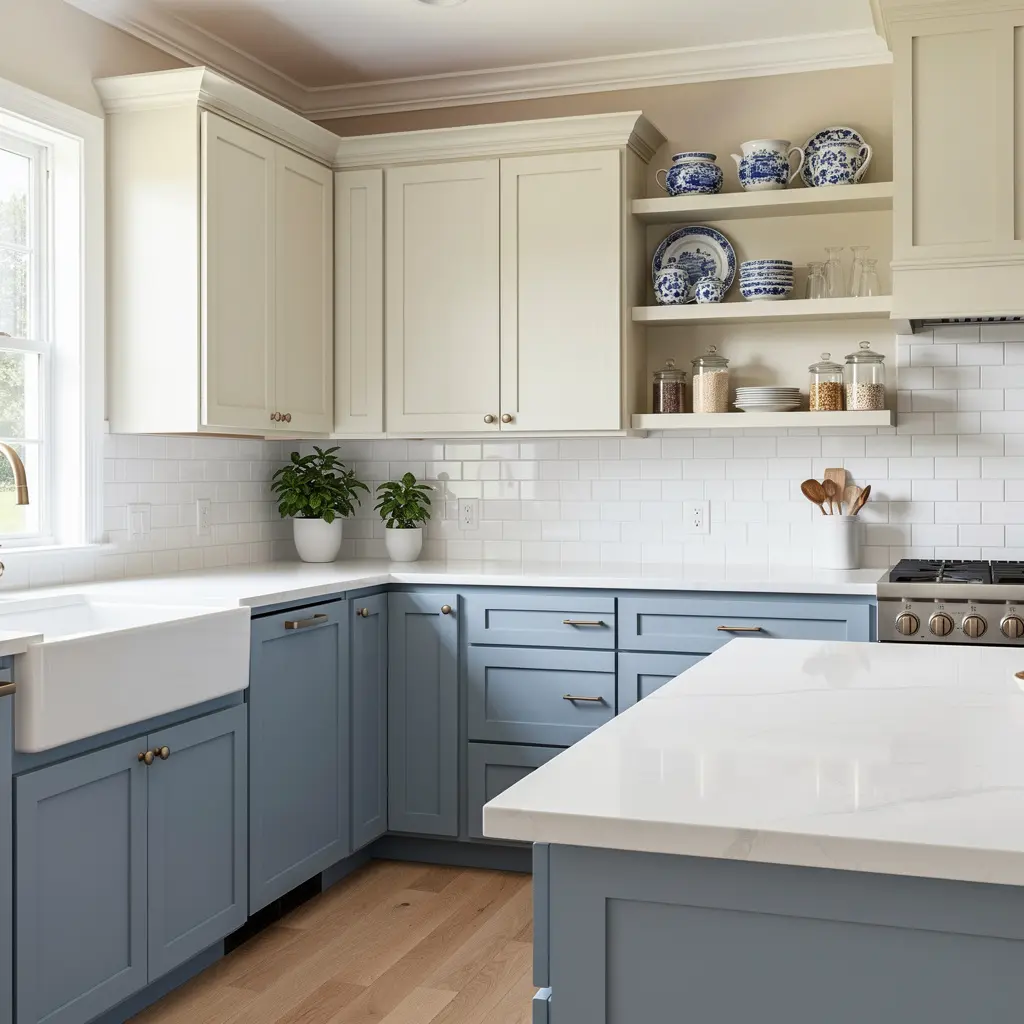 Blue and White Kitchen Color Coordinated