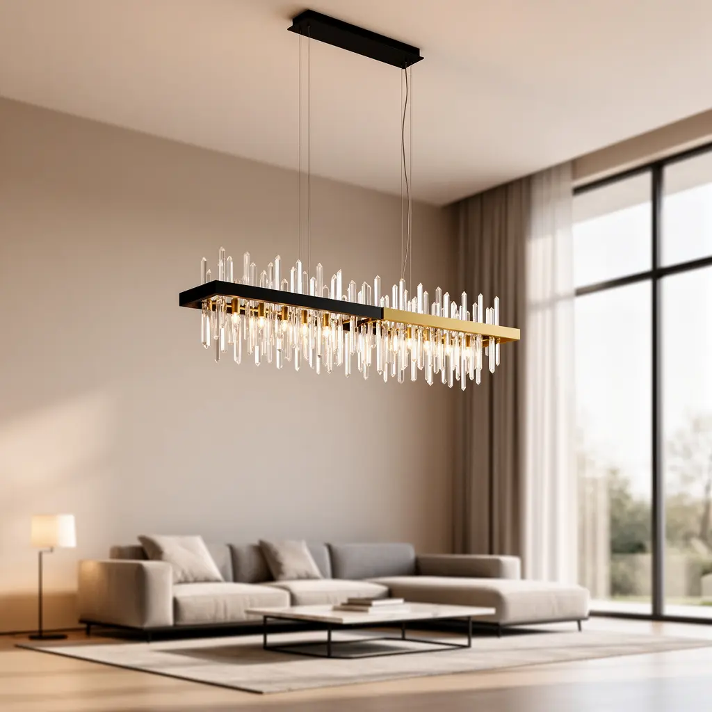 Modern Crystal Chandelier Living Room