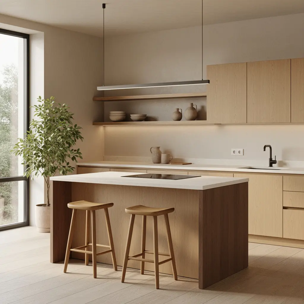 Warm Minimalist Japandi Kitchen