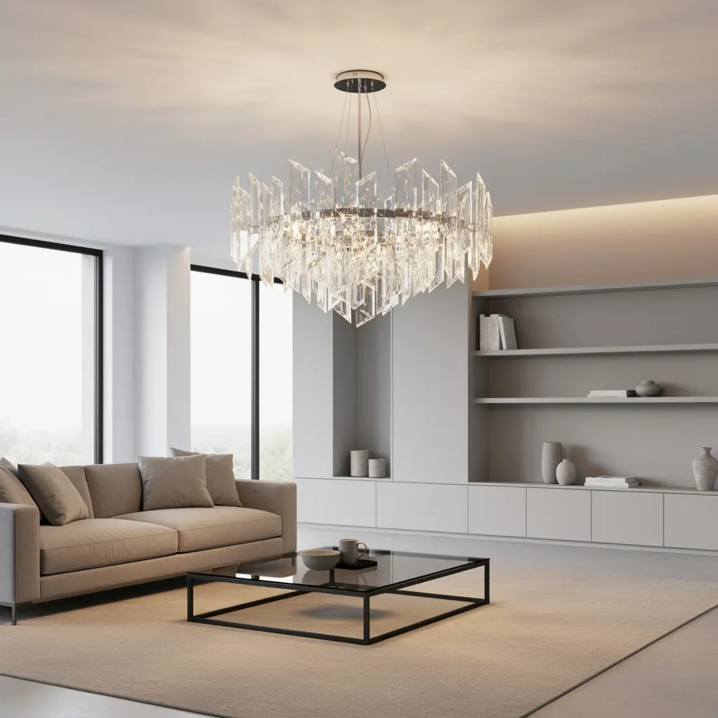 Modern Crystal Chandelier Living Room