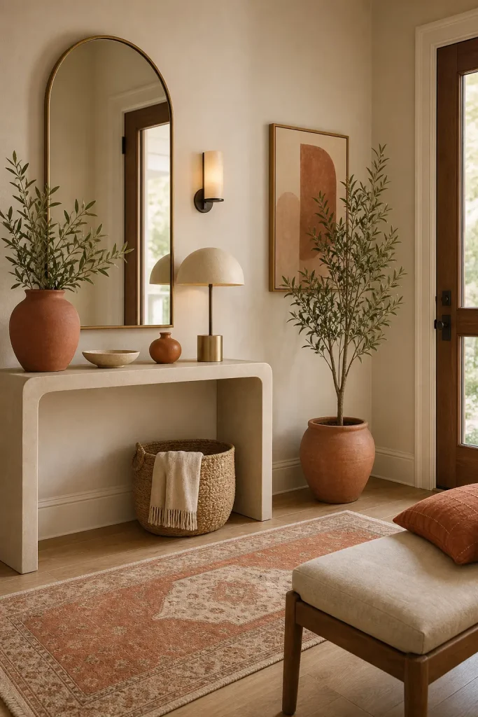 Terracotta and Sand Beige Entryway Decor Ideas