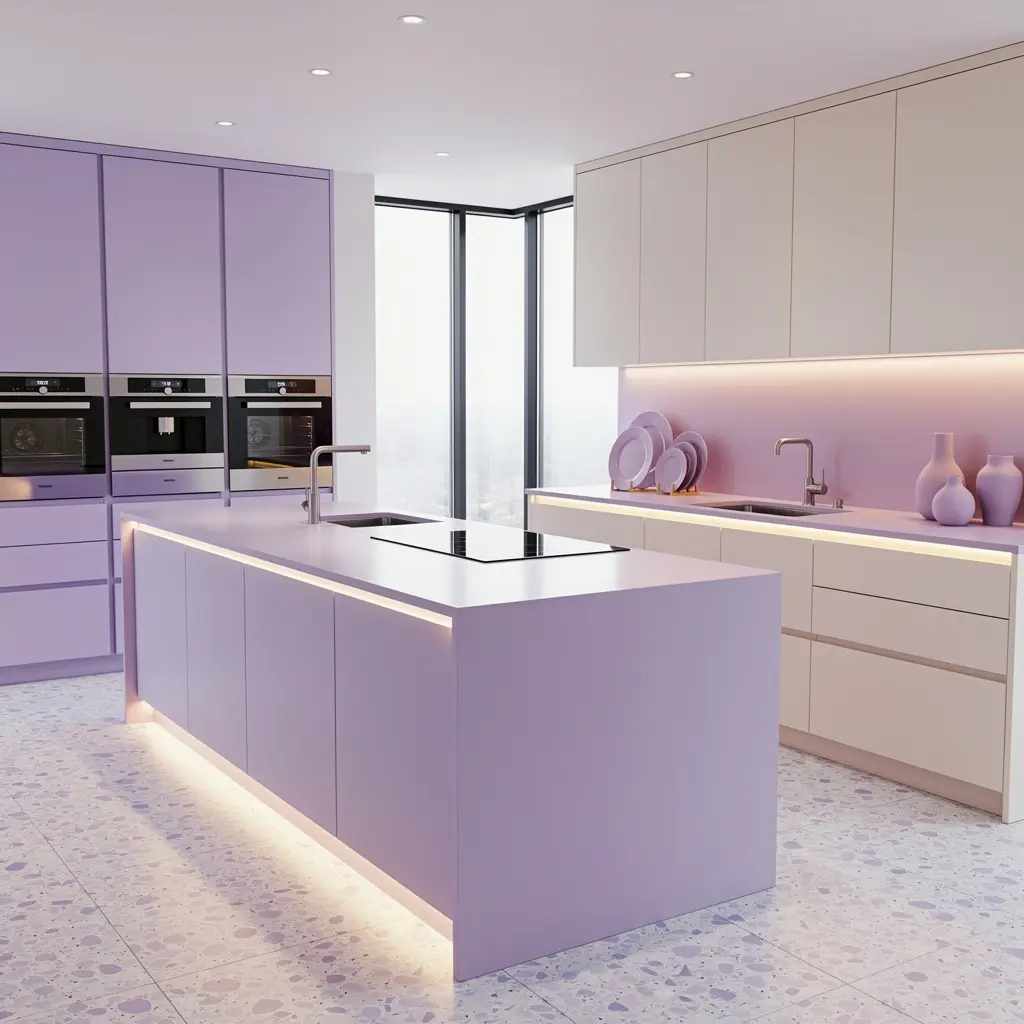 Luxury Lavender and Pastel Kitchen