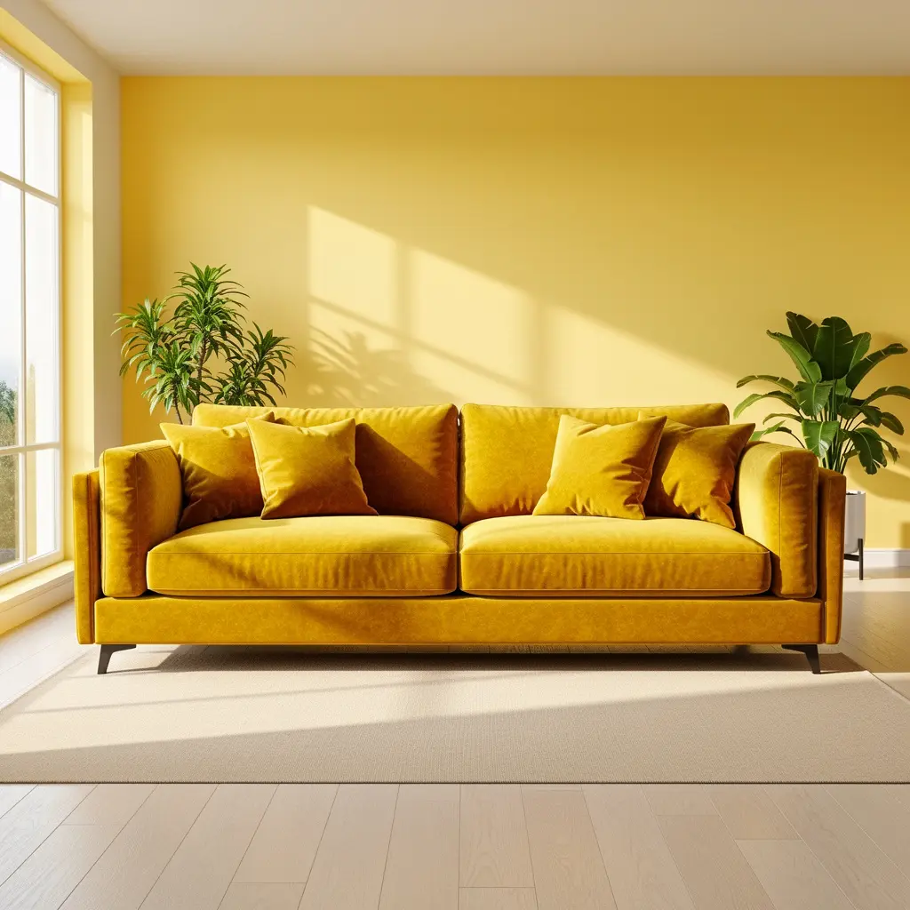 Sunlit Yellow Living Room