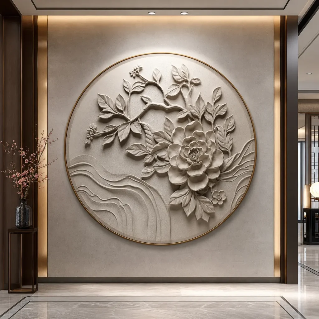 Luxury 3D Wall Mural Design Ideas for a Modern Entryway