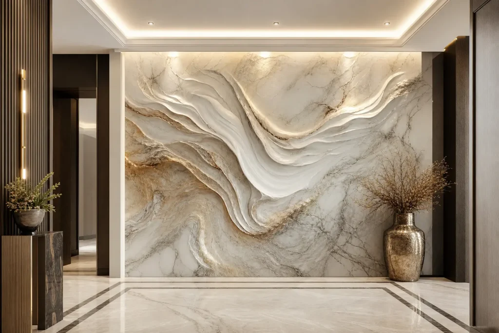 Luxury 3D Wall Mural Design Ideas for a Modern Entryway
