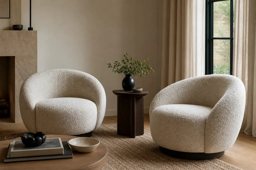 Cozy Bouclé Accent Chair Ideas for Living Rooms