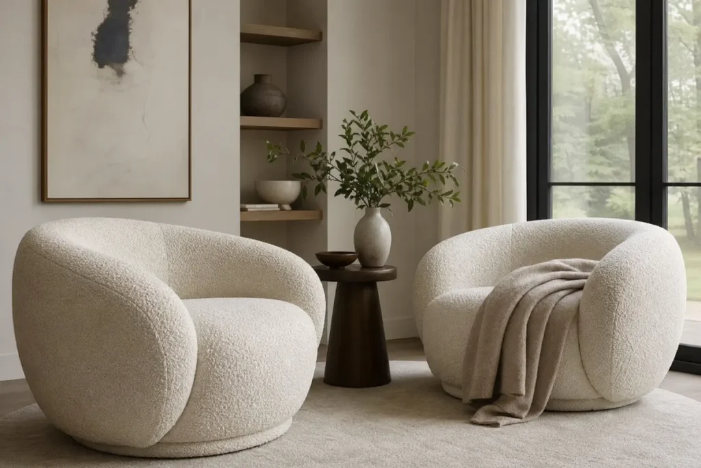 Cozy Bouclé Accent Chair Ideas for Living Rooms