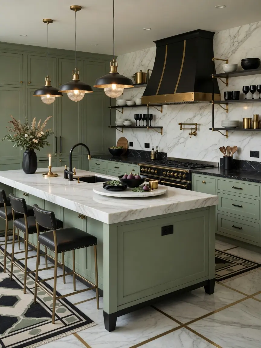 Modern Luxury Kitchen Design Ideas With Sage Green