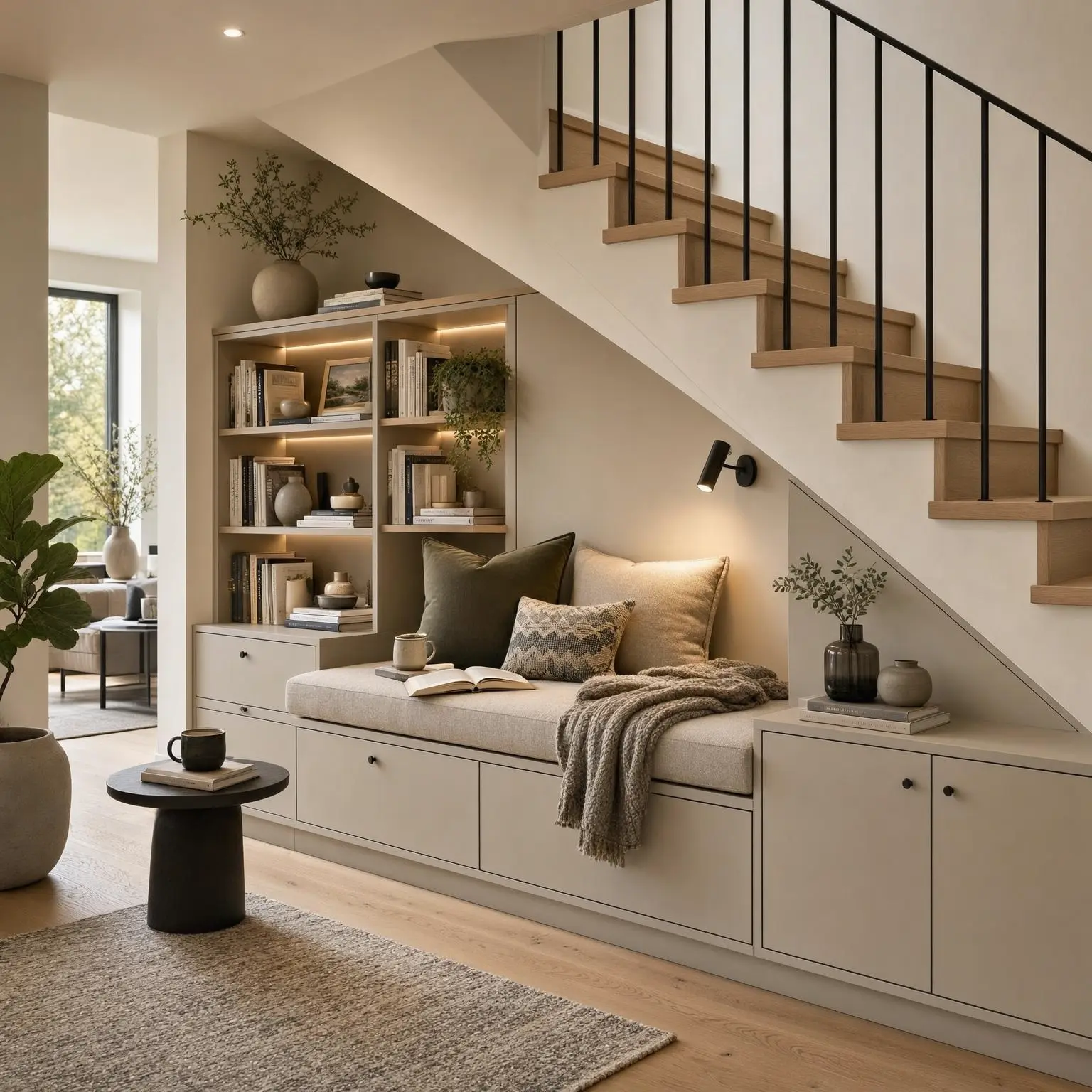 Modern Under Stairs Reading Nook Ideas