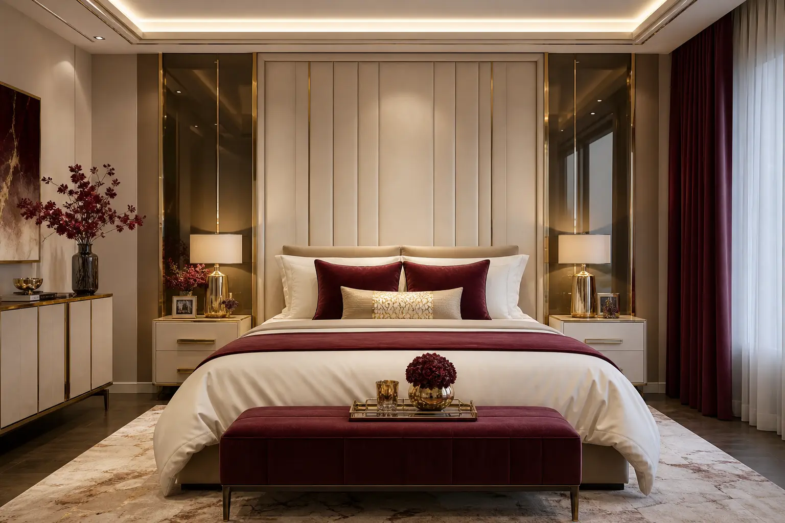 Modern Luxury Bedroom Design Ideas with Warm White