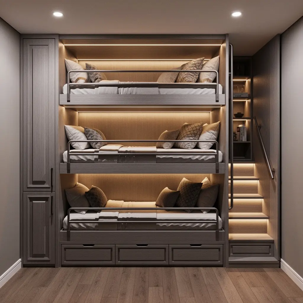 Luxury Space-Saving Bunk Bed with Storage