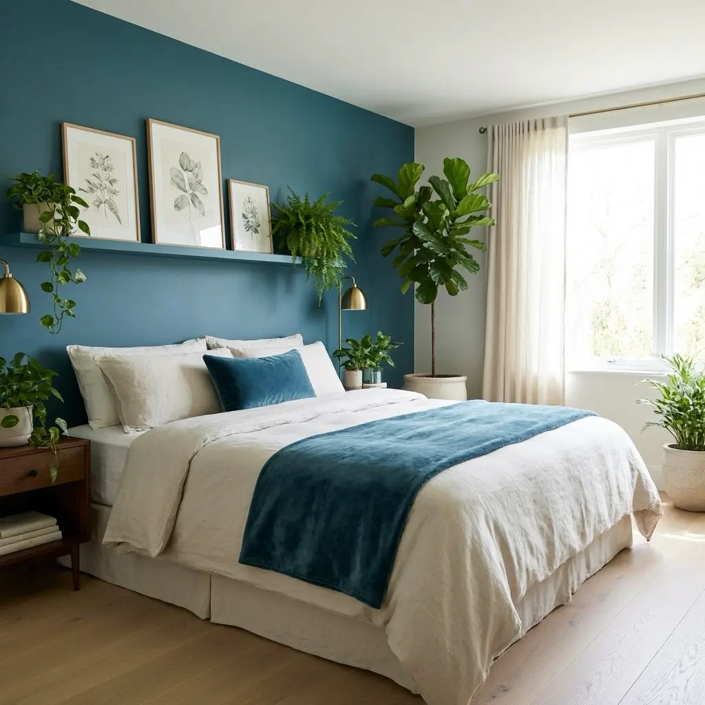 Teal Blue and Cream Bedroom Ideas