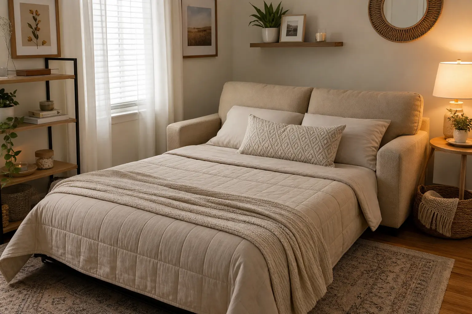 Beige Couch Bed Ideas for Small Spaces