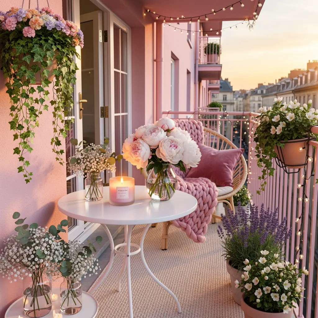 Cozy Blush Pink Balcony Ideas