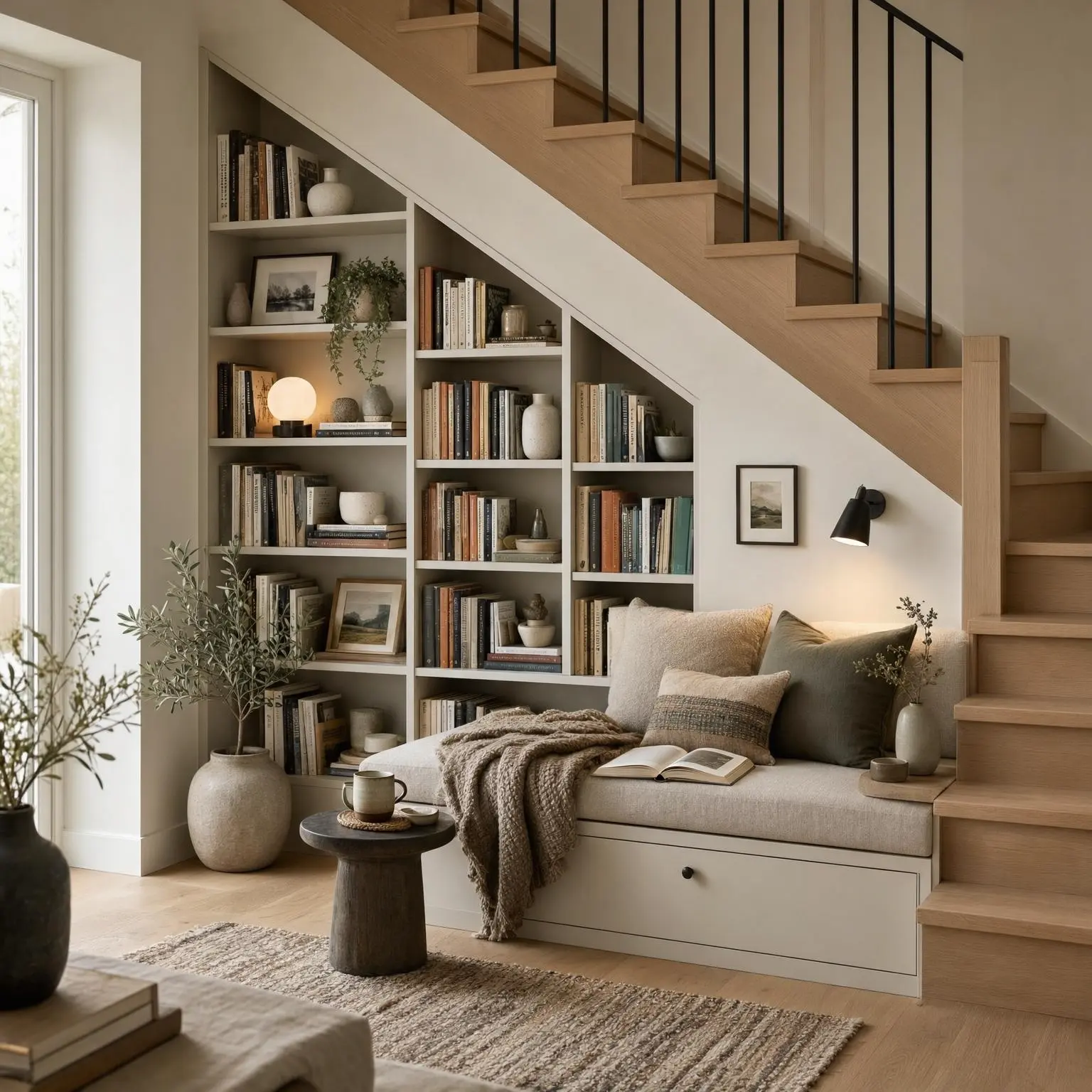 Modern Under Stairs Reading Nook Ideas