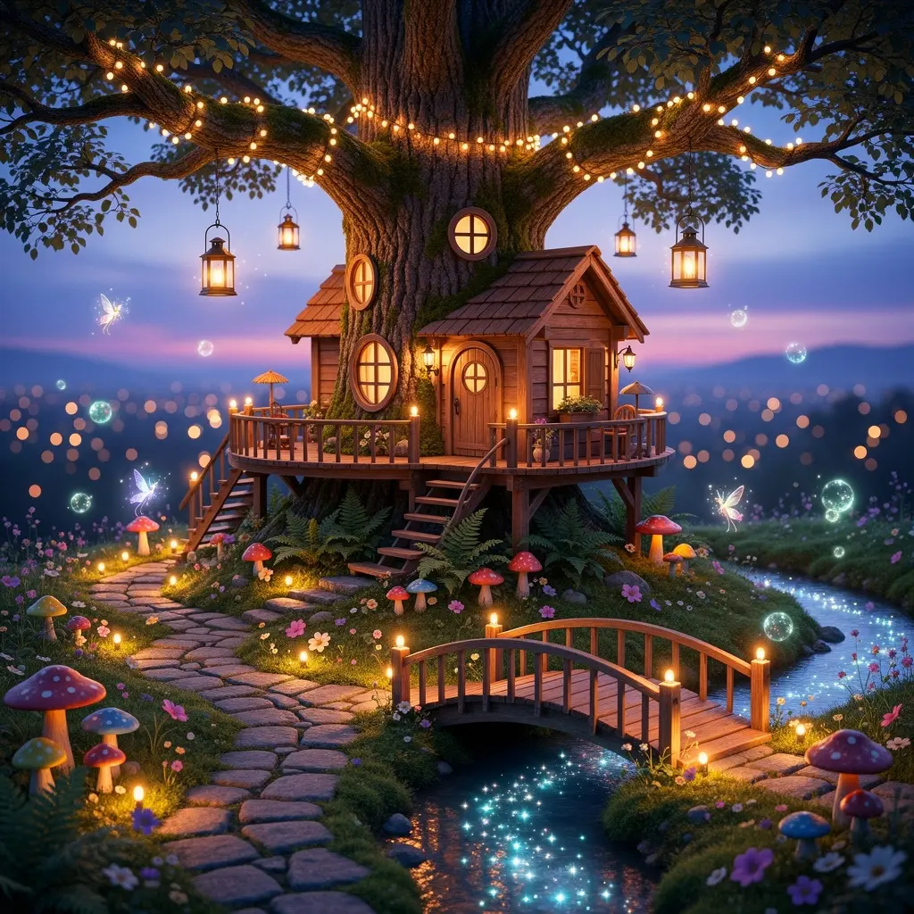 Magical Treehouse and Fairy Garden